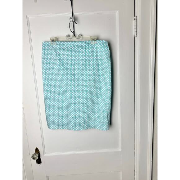 Talbots Dresses & Skirts - Talbots Skirt Women's 12 Blue White Summer Picnic Straight Skirt Stretch Preppy